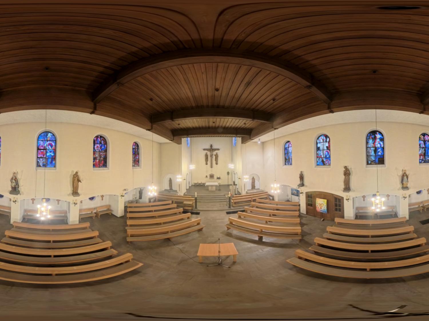 360° Kirche St. Mariä Heimsuchung mit Communio Anordnung