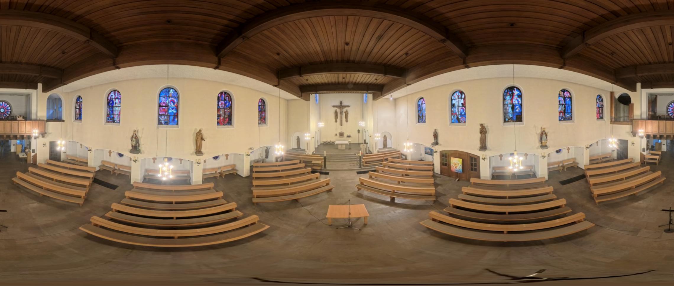 360° Kirche St. Mariä Heimsuchung mit Communio Anordnung